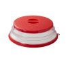 1pc Microwave Splatter Cover; Heating Folding Cover; Silicone Fresh-keeping Cover; Oil-proof Splash-proof Cover With Hook Cooking Lid - Red