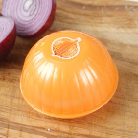 1pc Onion Plastic Storage Box; Onion Shaped Food Saver Storage Container; 450ml/15.8oz - Orange