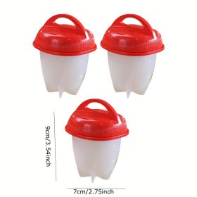 3pcs/6pcs Non-stick Silicone Egg Cup; Cooking Cooker Kitchen Baking Gadget Pan Separator Steamed Egg Cup; Egg Poachers Cooker Accessories - 3pcs