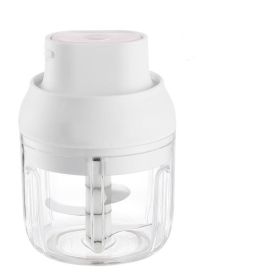 Electric Garlic Chopper Mini, Garlic Masher Crusher, Food Processor Small with Garlic Peeler And Spoon - white