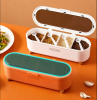 Seasoning Box Combination Set Seasoning Bottle Jar Household Kitchen Supplies Salt Msg Storage Box Sealed One-piece - DM026-white