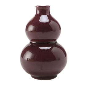 3.4oz Purple Brown Small Wine Jug Gourd Ceramic White Wine Jar Antique Style Empty Flask Flagon - Default