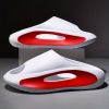 Men's Color Block Slides Casual Lightweight Non Slip Slippers, Open Toe Shoes For Indoor Outdoor Beach Shower, Spring And Summer - White - 4.5-5