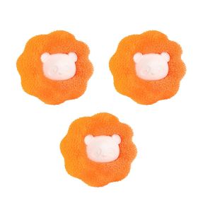 Set Of 3; Washing Machine Cleaner Ball; Powerful Decontamination Magic Sticky Hair Ball - Orange