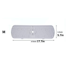 1pc Silicone Sink Faucet Mat Splash Guard; Kitchen Sink Draining Pad Behind Faucet Dish Drying Mat For Countertop; Bathroom; Farmhouse - gray - M