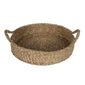 Better Homes & Gardens 16" Round Natural Colored Water Hyacinth Woven Tray - Better Homes & Gardens