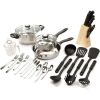 Value Lybra 32 Piece Kitchen Cookware Combination Set, Stainless Steel - Silver