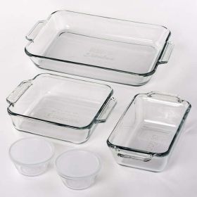 Glass Baking Dish Set, 7 Piece Glass Bakeware Set - Clear