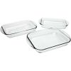 Glass Baking Dish Set, 3 Piece Glass Bakeware Set - Clear