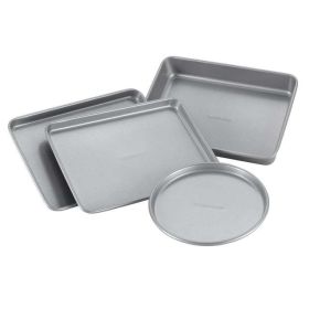 4 Piece Nonstick Bakeware Toaster Oven Set, Gray - Gray