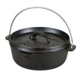 1 QT Pre-Seasoned Cast Iron Dutch Oven Flat Bottom - Black