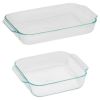 Basics Glass Bakeware Set Value Pack, Set of 2 - Transparent