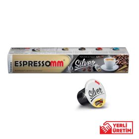 Espressomm Silver Nespresso Compatible Coffee Capsul (10 Pieces) - Pbt - White