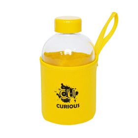 Biggdesign Moods Up Curious Glass Flask with Neoprene Cover 600 ml - Yellow