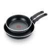 Cook & Strain Nonstick 2 Piece Fry Pan Cookware Set, 9.5 and 11 inch, Black, Dishwasher Safe - Black