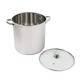 Stainless Steel 12-Quart Stock Pot with Glass Lid - Stainless steel