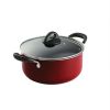 Everyday 5 Qt Aluminum Nonstick Covered Dutch Oven – Metallic Red - red