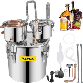 8Gal Home Use Moonshine Still Brewing Stainless Steel Water Wine Alcohol Double Keg - Default