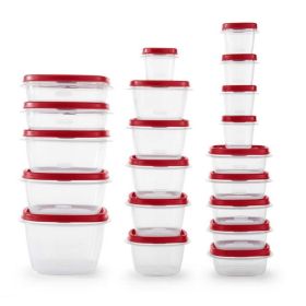 EasyFindLids 40 Piece Food Storage Containers with Vented Lids Variety Set, Red - Red