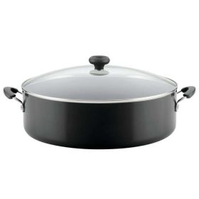 Easy Clean 14" Nonstick Family Pan, Jumbo Cooker With Lid - black