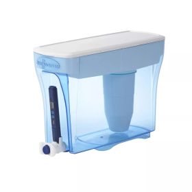 30 Cup Ready-Pour Water Filtering Dispenser with Free Water Quality Meter - blue