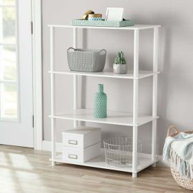 No Tools 4-Shelf Storage Bookcase - White