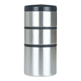 Stacking Food Jar, Stainless Steel, 41 oz - Silver