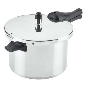 6-Quart Aluminum Stovetop Pressure Cooker, 15 PSI - silver