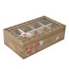 Vintage Floral 12.44-Inch 8 Compartment Tea, Spice Holder - Multicolor