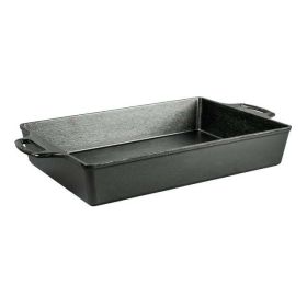 Cast Iron Seasoned Casserole Pan 9 X 13 - black