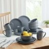 Chiara Red Stoneware Dinnerware Set, 16-Pieces - Gray