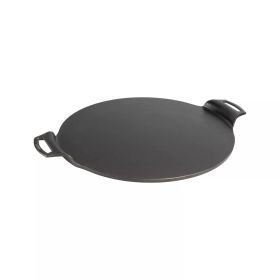 14" Cast Iron Pizza Pan Black - Black