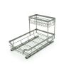 Sliding Cabinet Organizer, 15.67 in Length x 10 in Width, Satin Nickel, 2 Shelves - Silver