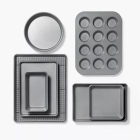 8pc Nonstick Bakeware Set - grey