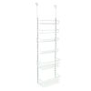 Over the Door Rack Organizer with 6 Tier Adjustable Shelves Powder Coated Steel White - WHITE