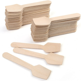 LotFancy 120Pcs Mini Wooden Spoons, 3.75" Disposable Tasting Sampling Spoon,Wood - LotFancy