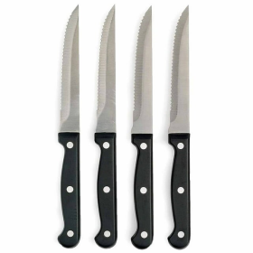 4 Pc Stainless Knife Set Professional Serrated Steak Knives Kitchen Cutlery Tool - ATB