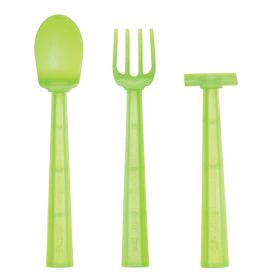 Training Utensils - Space Alien Green - UFO - Constructive Eating