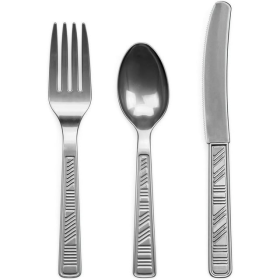 DecorRack Disposable Forks, Knives, Spoons, Party Utensils, Silver (96 Pcs) - Decorrack