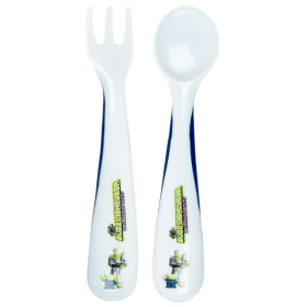 Disney Pixar Toy Story Buzz Lightyear Fork and Spoon Utensil Set 12m+ - Playtex