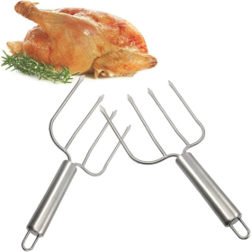 i Kito Thanksgiving Turkey Lifters Set of Two, Roasting Poultry Forks Serving Set Stainless Steel - i Kito