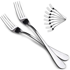 Ficcug Food-Grade Stainless Steel Dinner Forks Set,Salad Flatware Forks of 10 - Ficcug