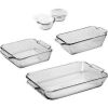 Glass Baking Dish Set, 7 Piece Glass Bakeware Set - Clear