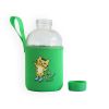 Milk&Moo Skater Cheetah Kids Glass Water Bottles 20 oz, 600 ml - Green