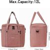 1pc Insulated Lunch Bag For Men/Women; Reusable Large Lunch Cooler Box Tote Shoulder Strap For Work Office Picnic Beach Travel Food - Pink