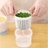 1pc Double Layer Vegetables Sealed Keeper Fresh Storage Box With Drain Basket Refrigerator Use Draining Crisper Strainers Container - White