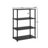 No Tools 4-Shelf Storage Bookcase - black