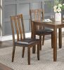 Brown Finish 5pc Dining Set Table and 4 Side Chairs Upholstered Seat Wooden Kitchen Dining Furniture Set Transitional Style - as Pic