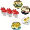 3pcs/6pcs Non-stick Silicone Egg Cup; Cooking Cooker Kitchen Baking Gadget Pan Separator Steamed Egg Cup; Egg Poachers Cooker Accessories - 3pcs