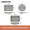 4 Piece Nonstick Bakeware Toaster Oven Set, Gray - Gray